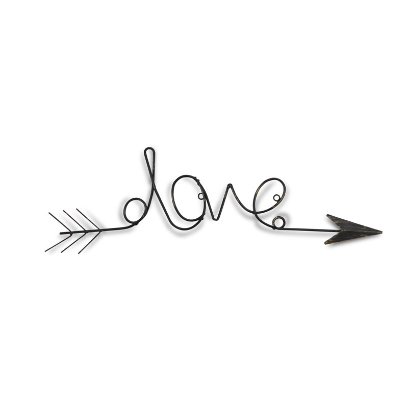 August Grove® Metal Arrow Love Wall Decor & Reviews Wayfair